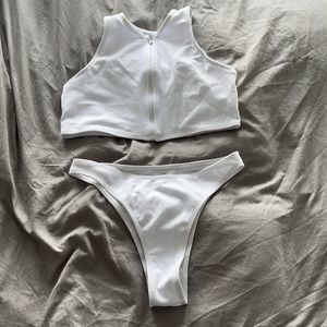 shein all white bikini